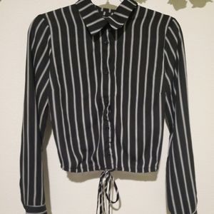 Black and White Stripped Button Up